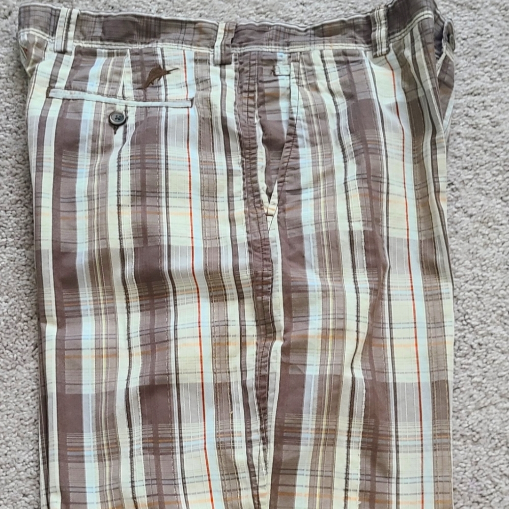 Tommy Bahama plaid Bermuda walking shorts w 36 mens